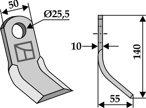 Y-Messer 140x50mm
