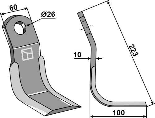 Y-Messer 223x60mm