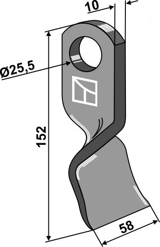 Gedrehtes-Messer 152x58mm