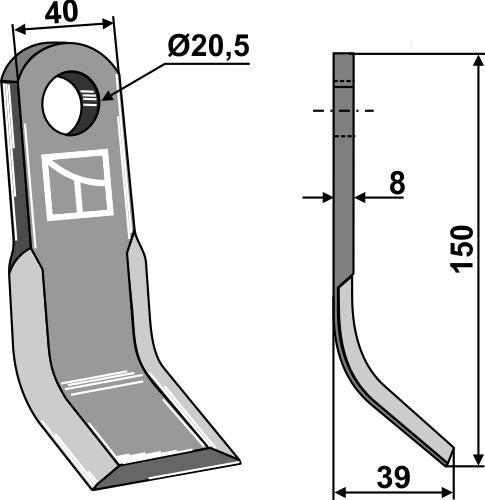 Y-Messer 150x40mm