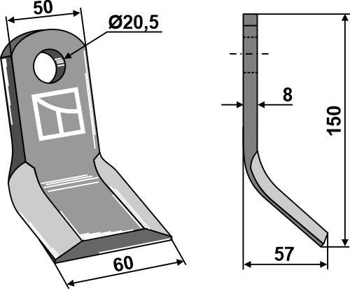 Y-Messer 150x50mm