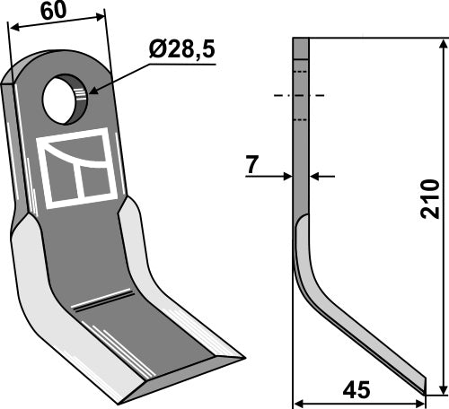 Y-Messer 210x60mm