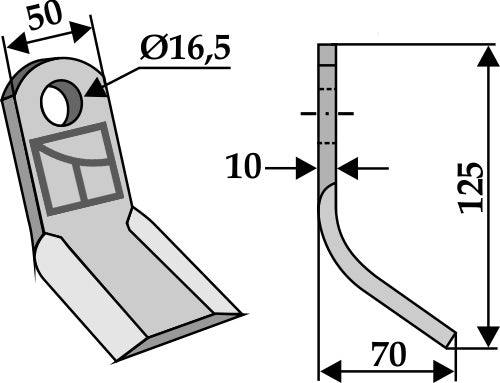 Y-Messer 125x50mm