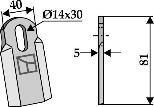 Gerades Messer 81x40mm