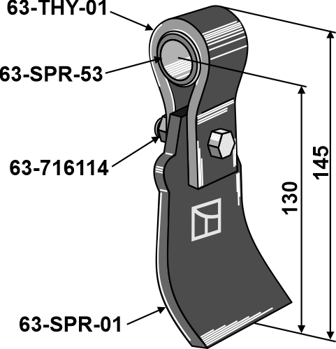 Schlegel mit Halter, Buchse und Klinge