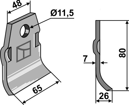 Klinge 80x65mm