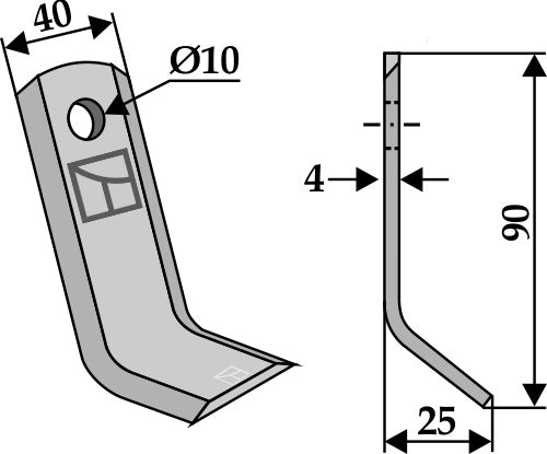 Y-Messer 90x40mm