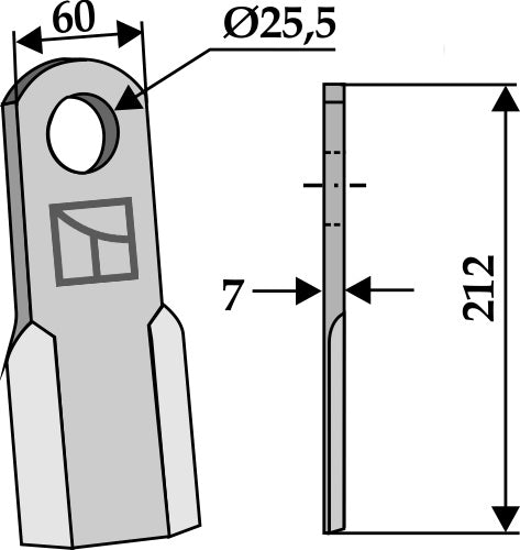 Gerades Messer 212x60mm