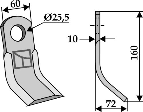 Y-Messer 160x60mm