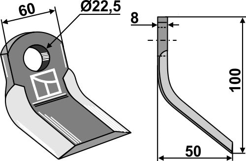Y-Messer 100x60mm