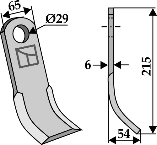 Y-Messer 215x65mm