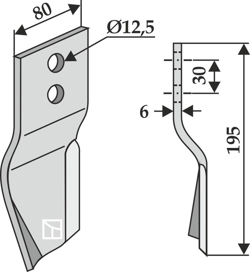 Messer 195x80mm