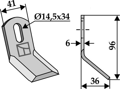 Y-Messer 96x41mm Universal