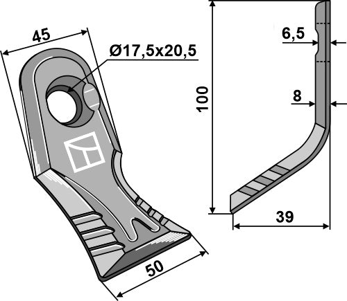 Y-Messer 100x45mm - Schnell-Wechsel-System