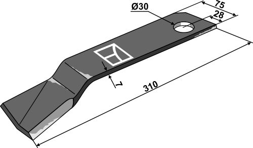 Mähermesser 310x75mm - links