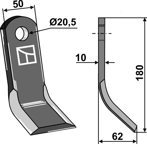 Y-Messer 180x50mm