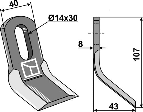 Y-Messer 107x40mm