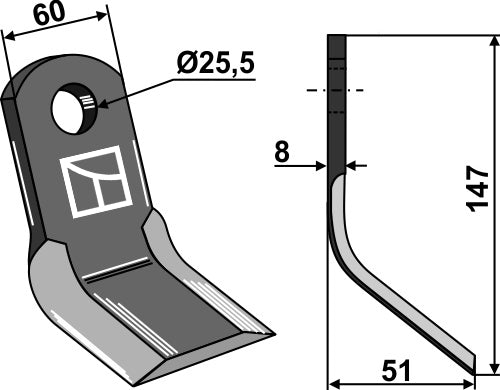 Y-Messer 147x60mm