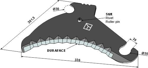 Rundballenmesser 336mm - DURAFACE