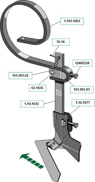 Flachhäufler links - 90mm