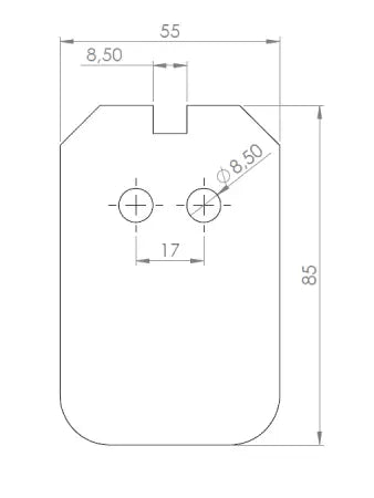 Abstreiferblech 85 x 55 mm - Lemken Gummitrapezwalze GTW vgl. 3492011