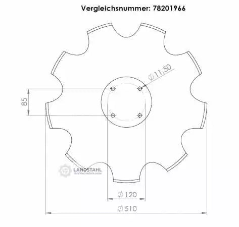 Ersatzscheibe gezackt Ø 510x5mm für Amazone Catros Kurzscheibenegge