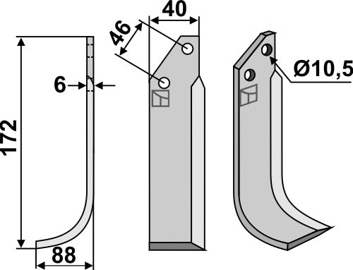 Fräsmesser 172x40mm, links