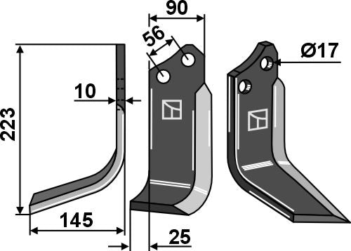 Fräsmesser 90x10x229 links