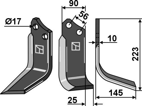 Fräsmesser  90x10x229 rechts