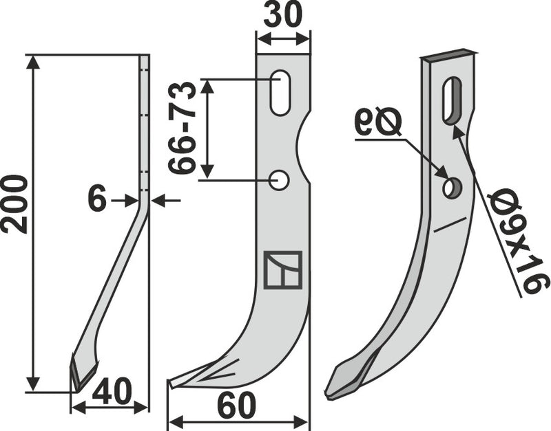 Universal Fräsmesser 300x30mm, links