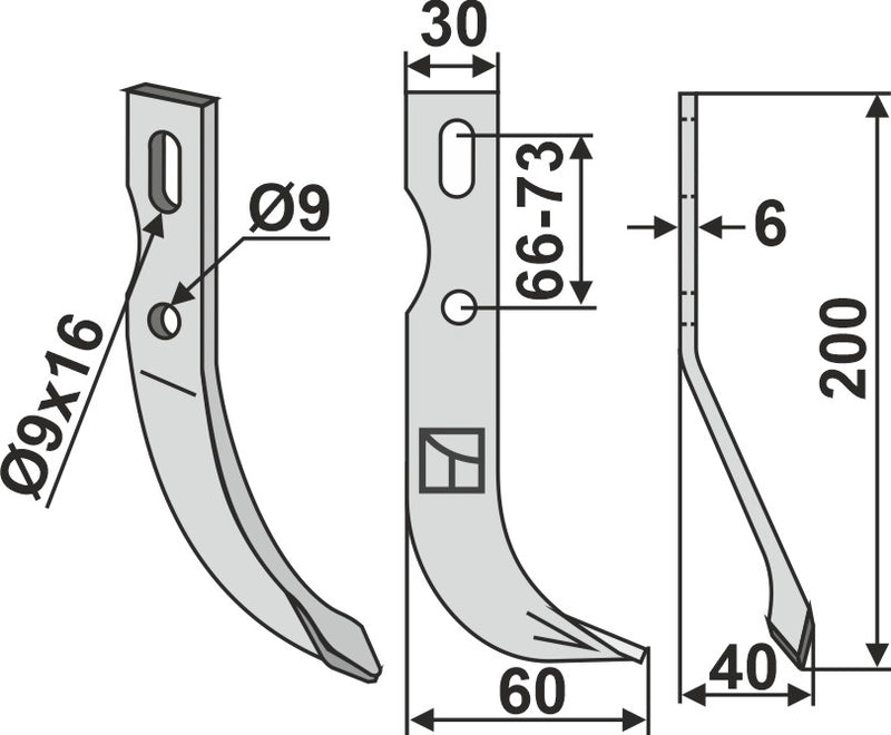 Universal Fräsmesser 200x30mm, rechts