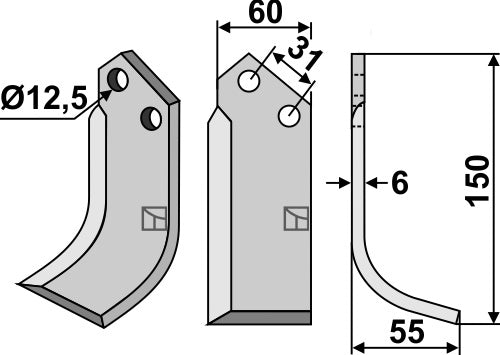 Fräsmesser 150x60mm, rechts