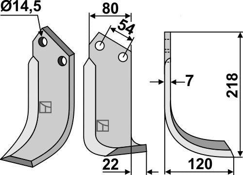 Fräsmesser 218x80mm, rechts