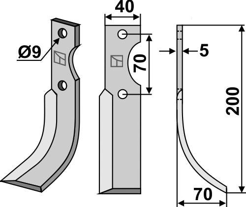 Fräsmesser 200x40mm, rechts