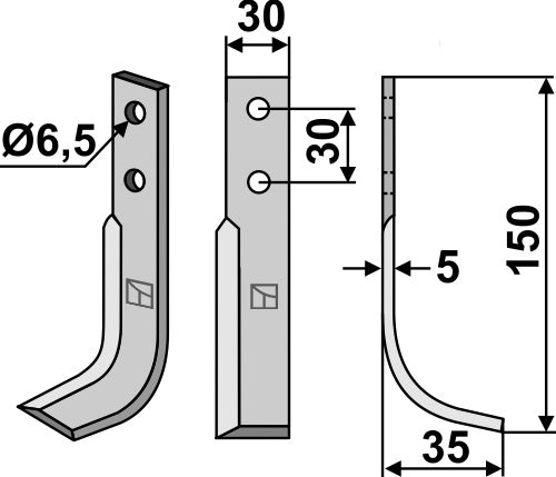 Fräsmesser 150x30mm, rechts