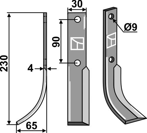 Fräsmesser 230x30mm, links