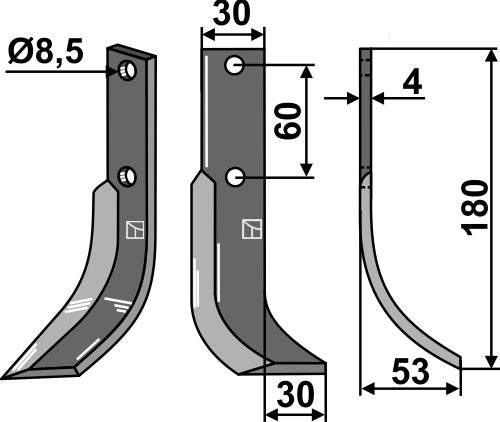 Fräsmesser 180x30mm, rechts
