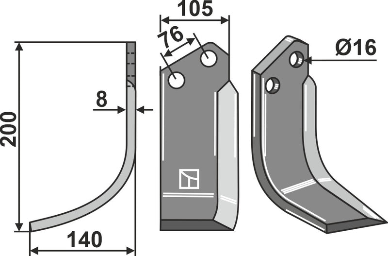 Fräsmesser 200x105mm, links