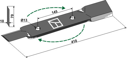 Mähermesser 410mm - rechts
