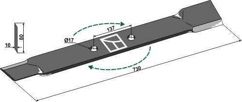 Mähermesser 730mm - rechts