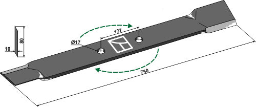 Mähermesser 750mm - rechts