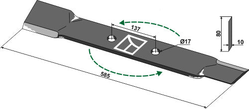 Mähermesser 585mm - links