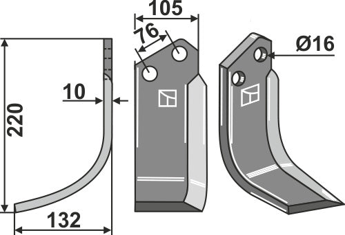 Fräsmesser 220x105mm, links