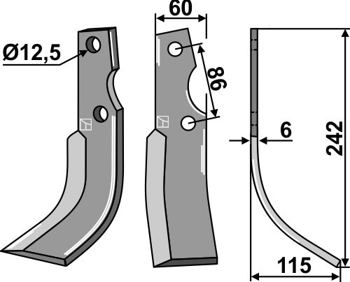 Fräsmesser 242x60mm, rechts