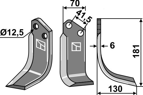 Fräsmesser 181x70mm, rechts