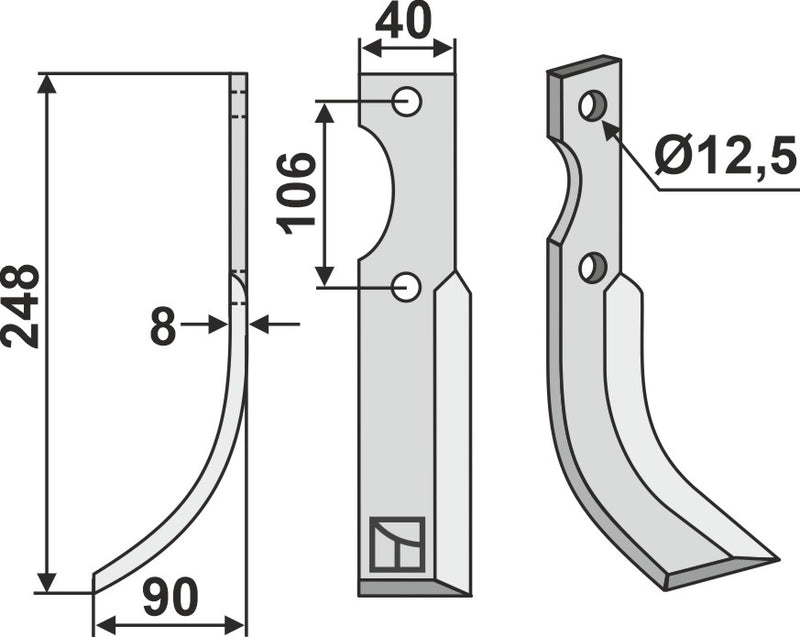 Fräsmesser 248x40mm, links