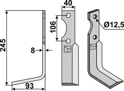 Fräsmesser 245x40mm, links