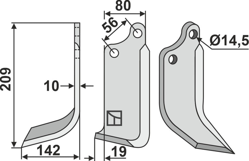 Fräsmesser 209x80mm, links