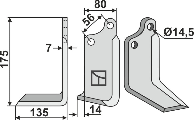 Fräsmesser 175x80mm, links