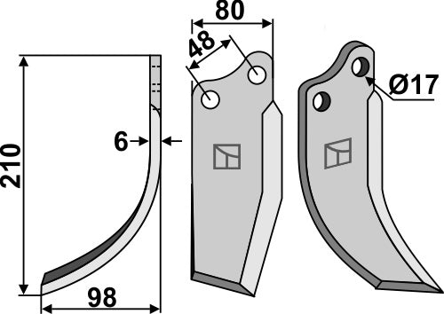 Fräsmesser 210x80mm, links